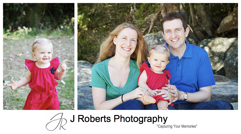 Family with a 1 year old girl portraits - family portrait photography sydney
